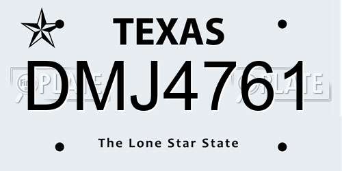 DMJ4761 Texas License Plate