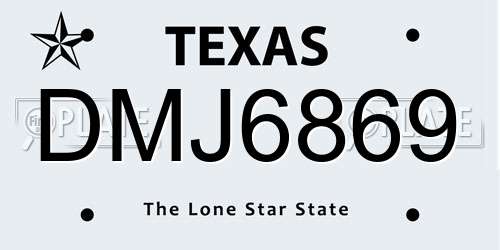 DMJ6869 Texas License Plate