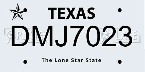 DMJ7023 Texas License Plate