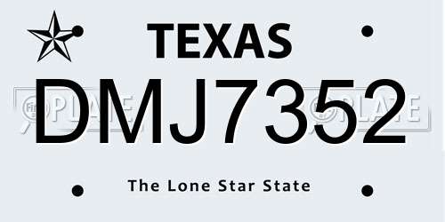 DMJ7352 Texas License Plate
