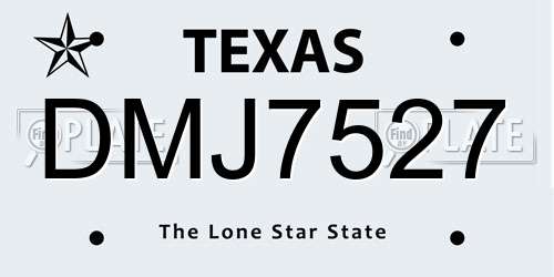 DMJ7527 Texas License Plate