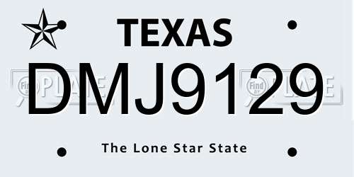 DMJ9129 Texas License Plate