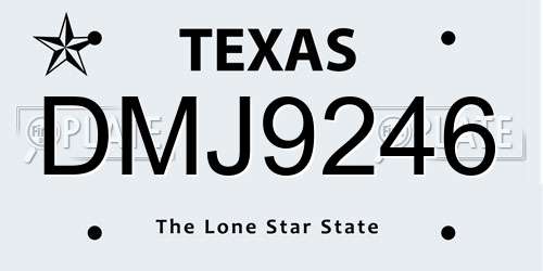 DMJ9246 Texas License Plate