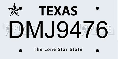 DMJ9476 Texas License Plate