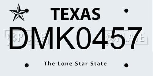 DMK0457 Texas License Plate