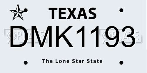 DMK1193 Texas License Plate
