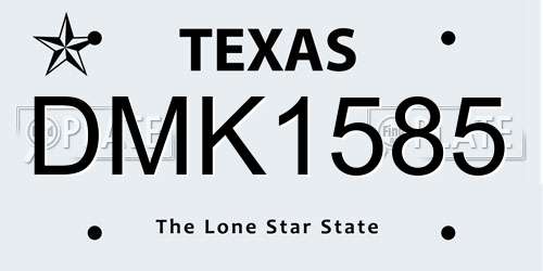 DMK1585 Texas License Plate