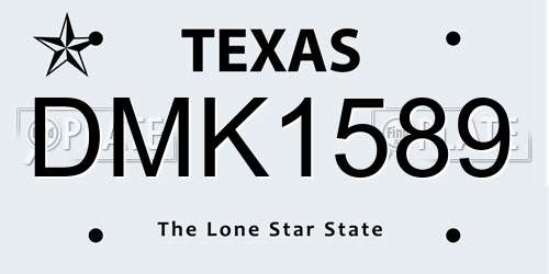 DMK1589 Texas License Plate
