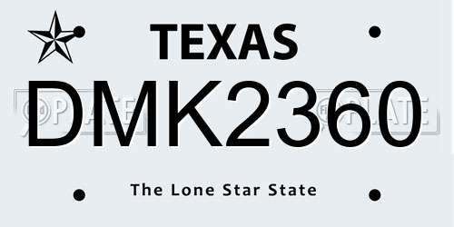 DMK2360 Texas License Plate
