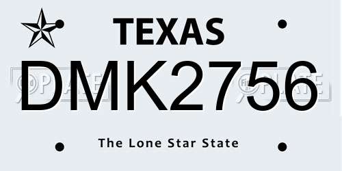DMK2756 Texas License Plate