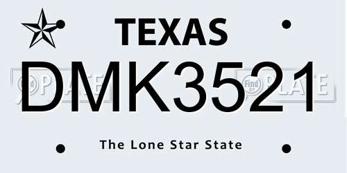 DMK3521 Texas License Plate
