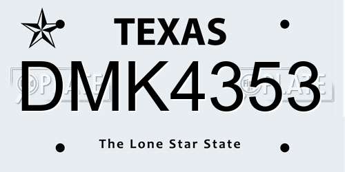 DMK4353 Texas License Plate