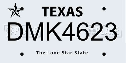 DMK4623 Texas License Plate