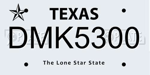 DMK5300 Texas License Plate