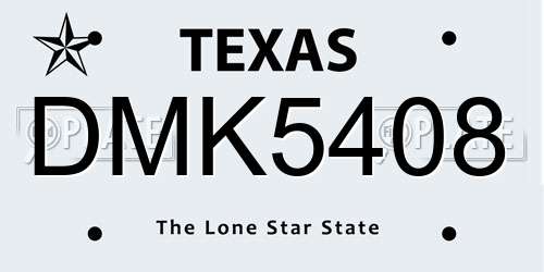 DMK5408 Texas License Plate