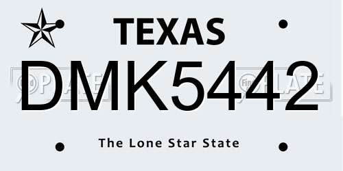DMK5442 Texas License Plate