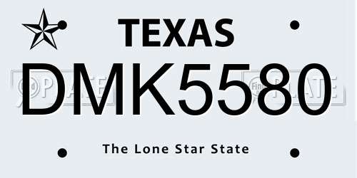 DMK5580 Texas License Plate