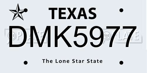 DMK5977 Texas License Plate