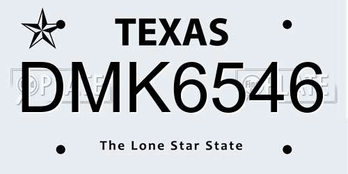 DMK6546 Texas License Plate