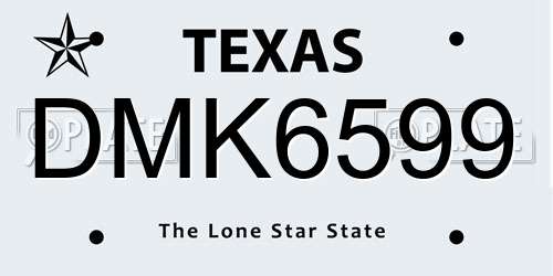 DMK6599 Texas License Plate