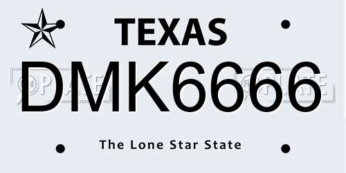 DMK6666 Texas License Plate
