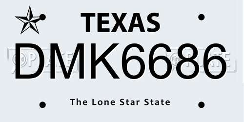DMK6686 Texas License Plate