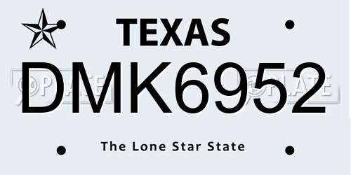 DMK6952 Texas License Plate