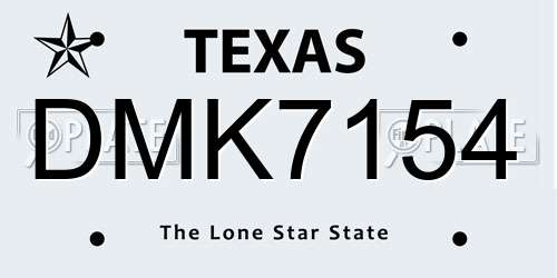 DMK7154 Texas License Plate