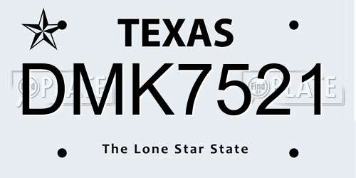 DMK7521 Texas License Plate