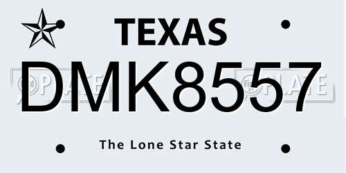 DMK8557 Texas License Plate