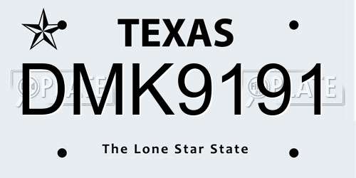 DMK9191 Texas License Plate