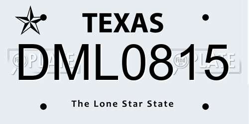 DML0815 Texas License Plate