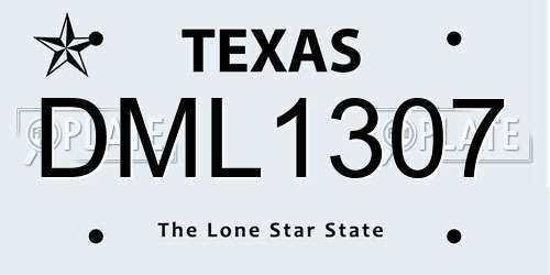DML1307 Texas License Plate