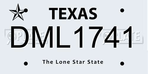 DML1741 Texas License Plate
