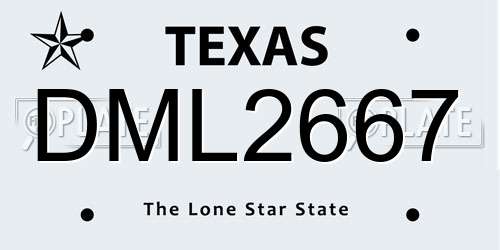 DML2667 Texas License Plate