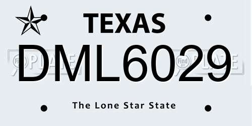 DML6029 Texas License Plate
