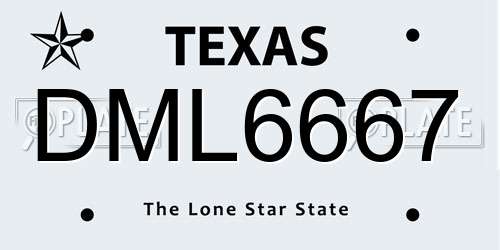 DML6667 Texas License Plate