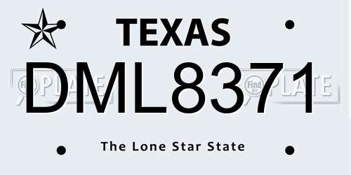 DML8371 Texas License Plate