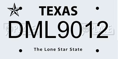 DML9012 Texas License Plate