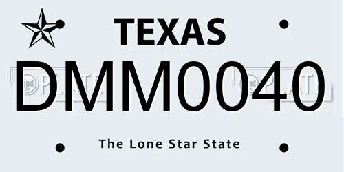 DMM0040 Texas License Plate
