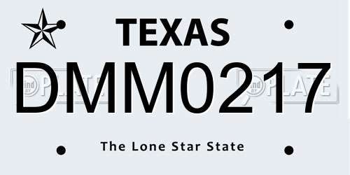 DMM0217 Texas License Plate