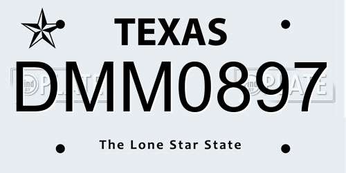 DMM0897 Texas License Plate