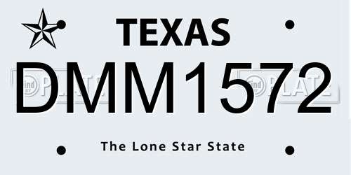 DMM1572 Texas License Plate