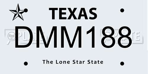 DMM188 Texas License Plate