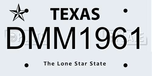 DMM1961 Texas License Plate