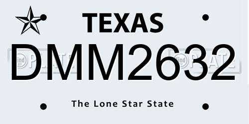 DMM2632 Texas License Plate