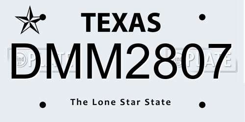 DMM2807 Texas License Plate