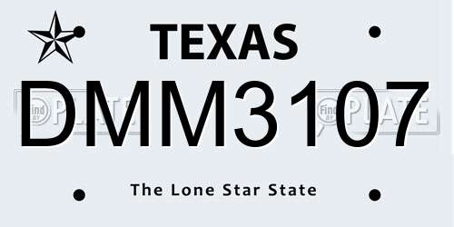 DMM3107 Texas License Plate