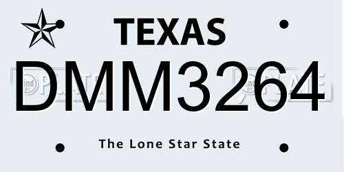 DMM3264 Texas License Plate