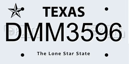 DMM3596 Texas License Plate